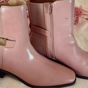 Journee Collection Pink Ankle Booties
